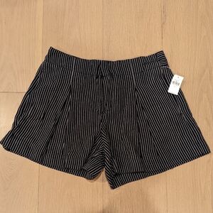 Black and White Striped Women's Shorts